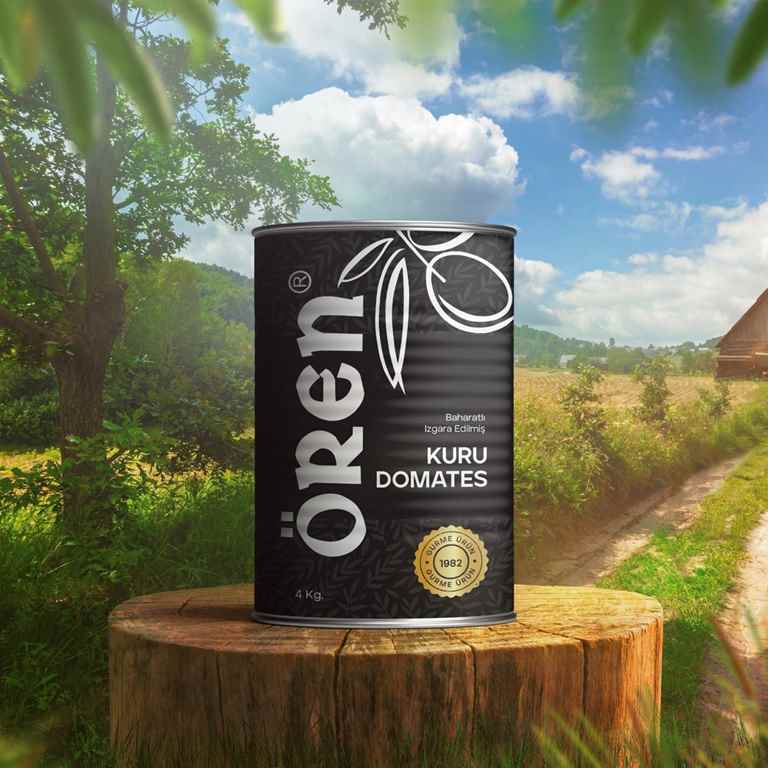 4 KG IZGARA EDİLMİŞ ÇEŞNİLİ KURU DOMATES DOZE TENEKE EASY-OPEN KAPAKLI