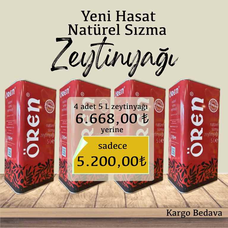 Natürel Sızma Zeytinyağı 5 Lt TNK - 4 LÜ TENEKE