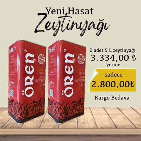 Natürel Sızma Zeytinyağı 5 Lt TNK - 2 Lİ TENEKE