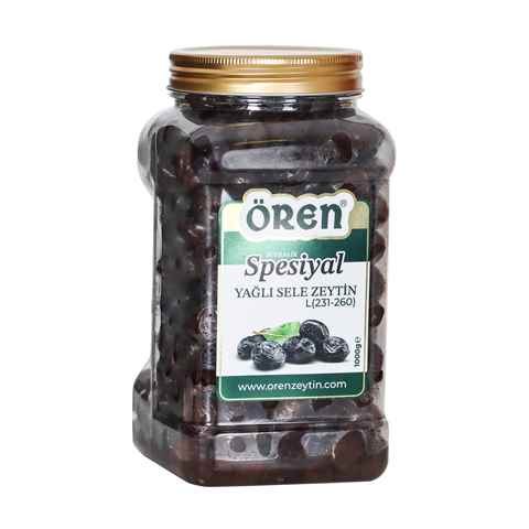 Spesiyal Yağlı Doğal Siyah Sele Zeytin 1 Kg